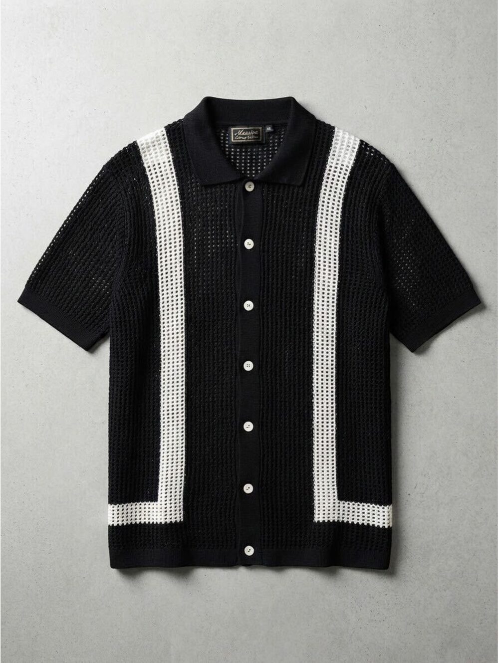 Massive Luxury Edition Men's Knit Short Sleeve Button Down Polo Shirt XL